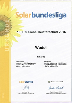 Urkunde 2016 Solarbundesliga 
Zum Vergrößern bitte anklicken,
öffnet im separaten Fenster