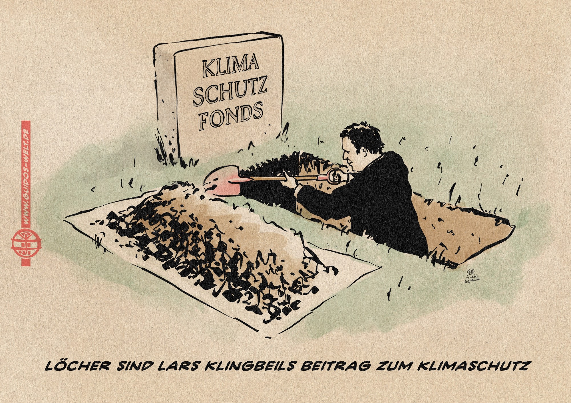 Grafik von Prof. Guido Kühn - veröffentlicht hier mit seiner freundlichen Genehmigung (allerdings hat mit unserem Klimaschutzfonds Lars Klingbeil NICHTS zu tun ;-)